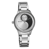 Titan Yin & Yang Women's Watch Analog Black Dial With Silver Stainless Steel Band, 2670SM12